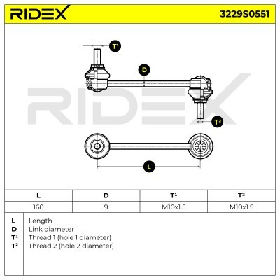 Stabilisator Stange RIDEX 3229S0551 3229S0551 - foto 5