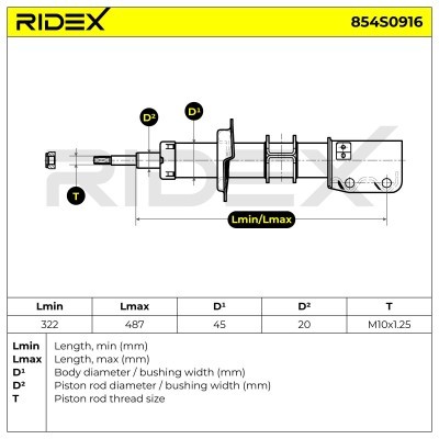 Stoßdämpfer RIDEX 854S0916 854S0916 - foto 6