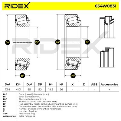 Radlager RIDEX 654W0831 654W0831 - foto 7
