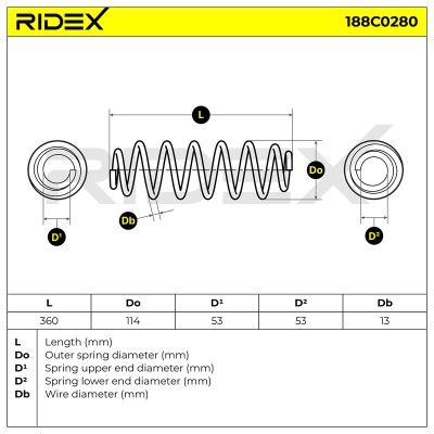 Fahrwerksfeder RIDEX 188C0280 188C0280 - foto 6