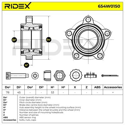 Radlager RIDEX 654W0150 654W0150 - foto 6