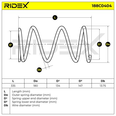 Fahrwerksfeder RIDEX 188C0404 188C0404 - foto 5