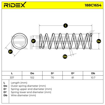 Fahrwerksfeder RIDEX 188C1654 188C1654 - foto 4