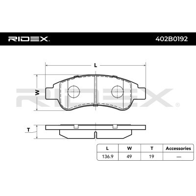 Bremsbeläge Satz RIDEX 402B0192 402B0192 - foto 4