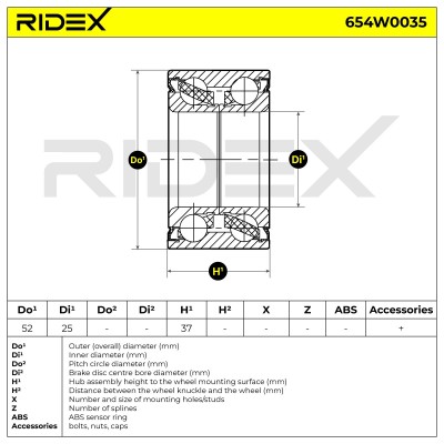 Radlager RIDEX 654W0035 654W0035 - foto 6