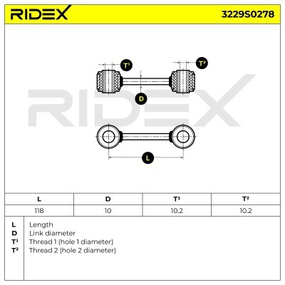 Stabilisator Stange RIDEX 3229S0278 3229S0278 - foto 6