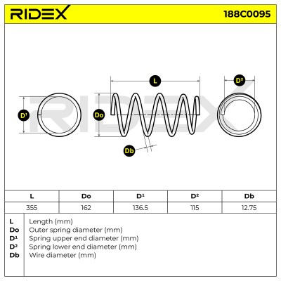 Fahrwerksfeder RIDEX 188C0095 188C0095 - foto 5