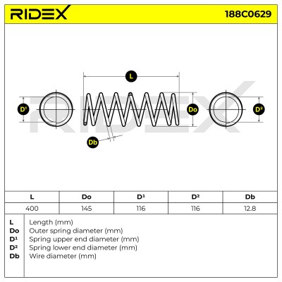 Fahrwerksfeder RIDEX 188C0629 188C0629 - foto 5