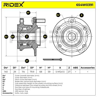 Radlager RIDEX 654W0391 654W0391 - foto 3