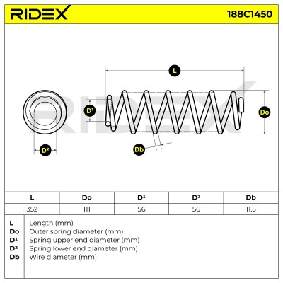 Fahrwerksfeder RIDEX 188C1450 188C1450 - foto 4