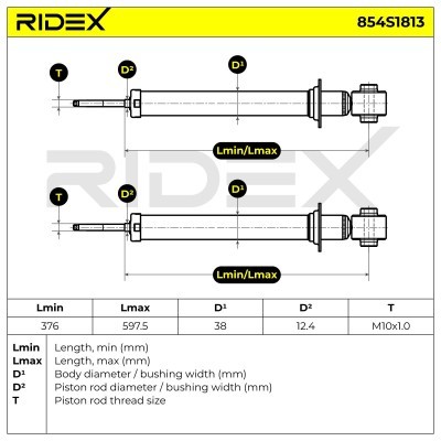 Stoßdämpfer RIDEX 854S0704 854S0704 - foto 8