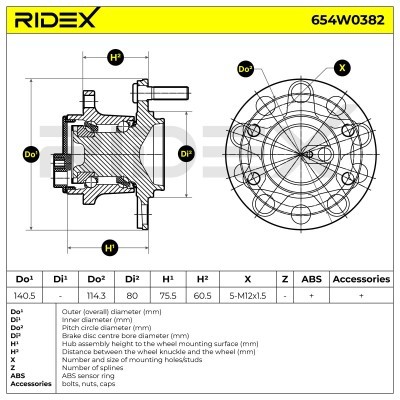 Radlagersatz RIDEX 654W0382 654W0382 - foto 7