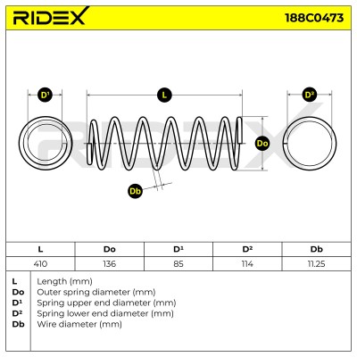 Fahrwerksfeder RIDEX 188C0473 188C0473 - foto 5