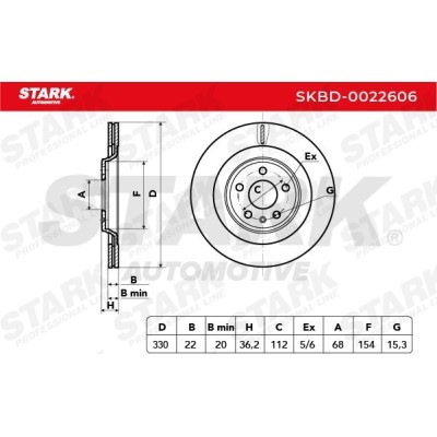 Bremsscheibe Stark SKBD-0022606 SKBD-0022606 - foto 3