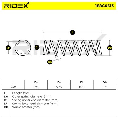 Fahrwerksfeder RIDEX 188C0513 188C0513 - foto 5