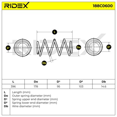 Fahrwerksfeder RIDEX 188C0600 188C0600 - foto 5
