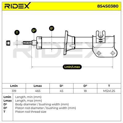 Stoßdämpfer RIDEX 854S0380 854S0380 - foto 5