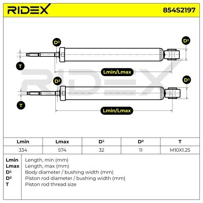 Stoßdämpfer RIDEX 854S2197 854S2197 - foto 8
