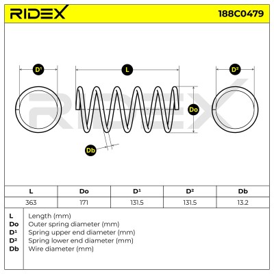 Fahrwerksfeder RIDEX 188C0479 188C0479 - foto 4