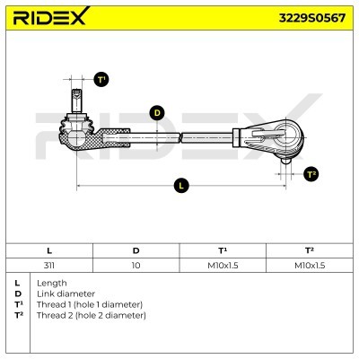 Stabilisator Stange RIDEX 3229S0567 3229S0567 - foto 7