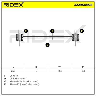 Stabilisator Stange RIDEX 3229S0608 3229S0608 - foto 5