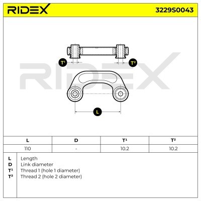 Stabilisator Stange RIDEX 3229S0043 3229S0043 - foto 7