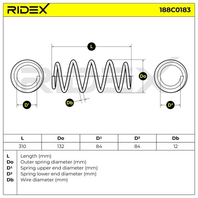 Fahrwerksfeder RIDEX 188C0183 188C0183 - foto 5