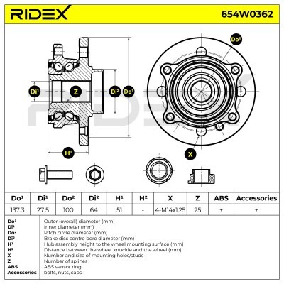 Radlager RIDEX 654W0362 654W0362 - foto 6