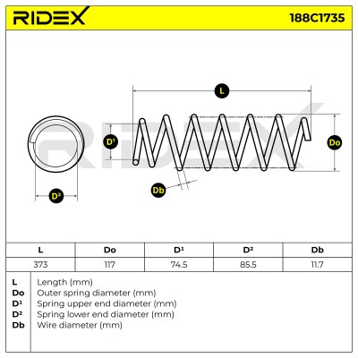 Fahrwerksfeder RIDEX 188C1735 188C1735 - foto 4
