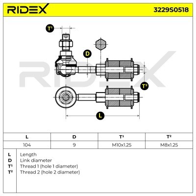 Stabilisator Stange RIDEX 3229S0518 3229S0518 - foto 5