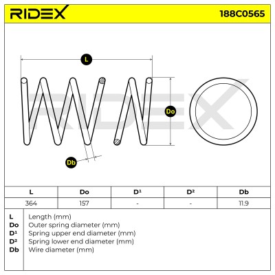 Fahrwerksfeder RIDEX 188C0565 188C0565 - foto 5