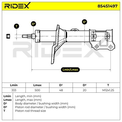 Stoßdämpfer RIDEX 854S1497 854S1497 - foto 7