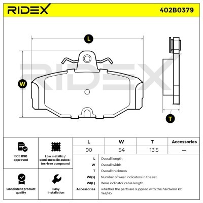 Bremsbeläge Satz RIDEX 402B0379 402B0379 - foto 4