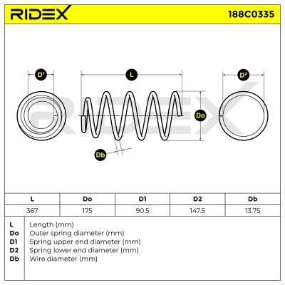 Fahrwerksfeder RIDEX 188C0335 188C0335 - foto 5