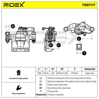 Bremssattel RIDEX 78B1117 78B1117 - foto 7