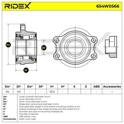 Radlager RIDEX 654W0566 654W0566 - foto 7