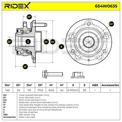 Radlager RIDEX 654W0635 654W0635 - foto 5