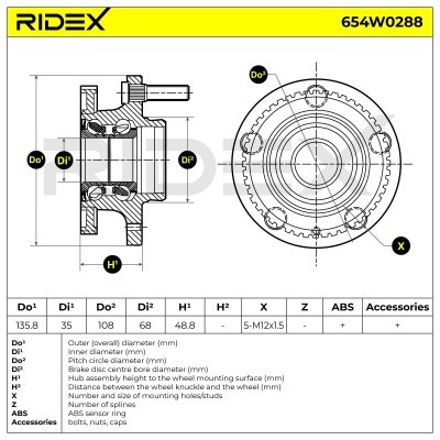 Radlager RIDEX 654W0288 654W0288 - foto 5