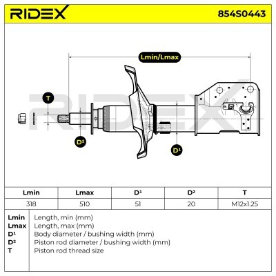 Stoßdämpfer RIDEX 854S0443 854S0443 - foto 7