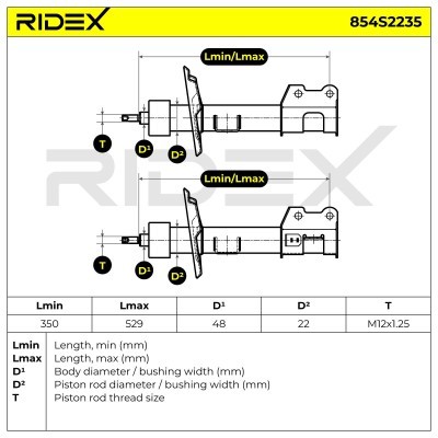 Stoßdämpfer RIDEX 854S2235 854S2235 - foto 6