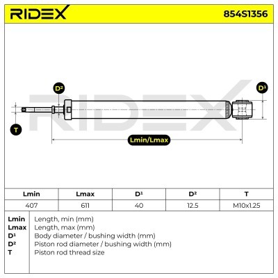 Stoßdämpfer RIDEX 854S1356 854S1356 - foto 6