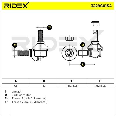 Stabilisator Stange RIDEX 3229S0154 3229S0154 - foto 6