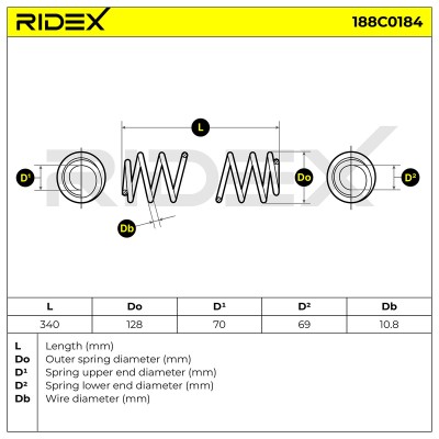 Fahrwerksfeder RIDEX 188C0184 188C0184 - foto 5