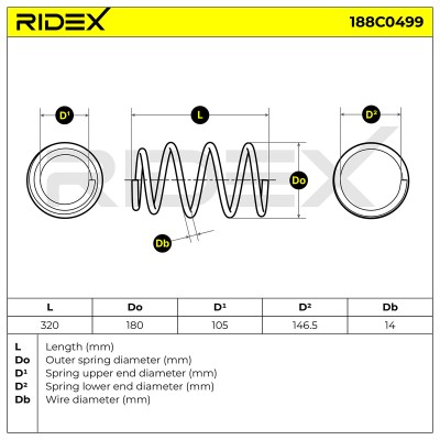 Fahrwerksfeder RIDEX 188C0499 188C0499 - foto 5