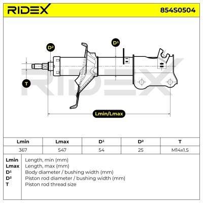 Stoßdämpfer RIDEX 854S0504 854S0504 - foto 6