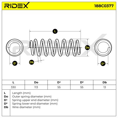 Fahrwerksfeder RIDEX 188C0377 188C0377 - foto 7