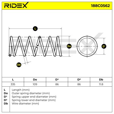 Fahrwerksfeder RIDEX 188C0562 188C0562 - foto 5
