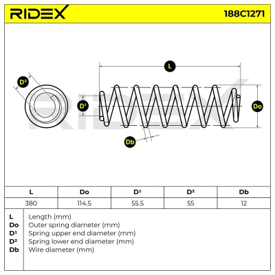 Fahrwerksfeder RIDEX 188C1271 188C1271 - foto 4