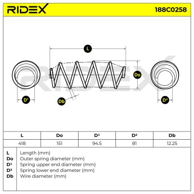 Fahrwerksfeder RIDEX 188C0258 188C0258 - foto 4