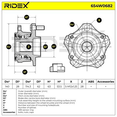 Radlager RIDEX 654W0682 654W0682 - foto 6